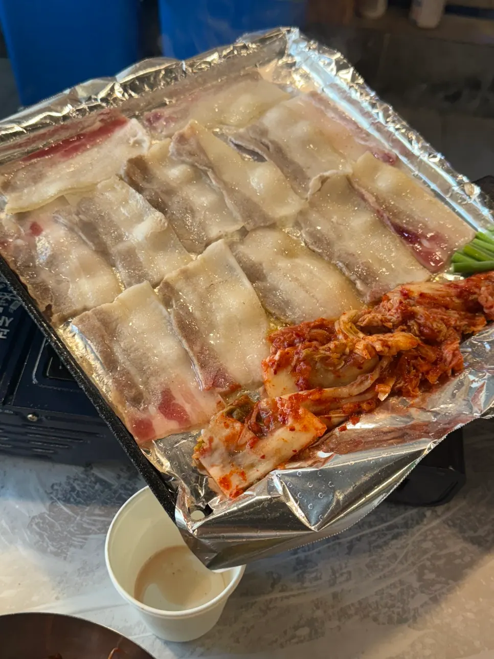 Rolled omelet and kimchi pancake side dishes