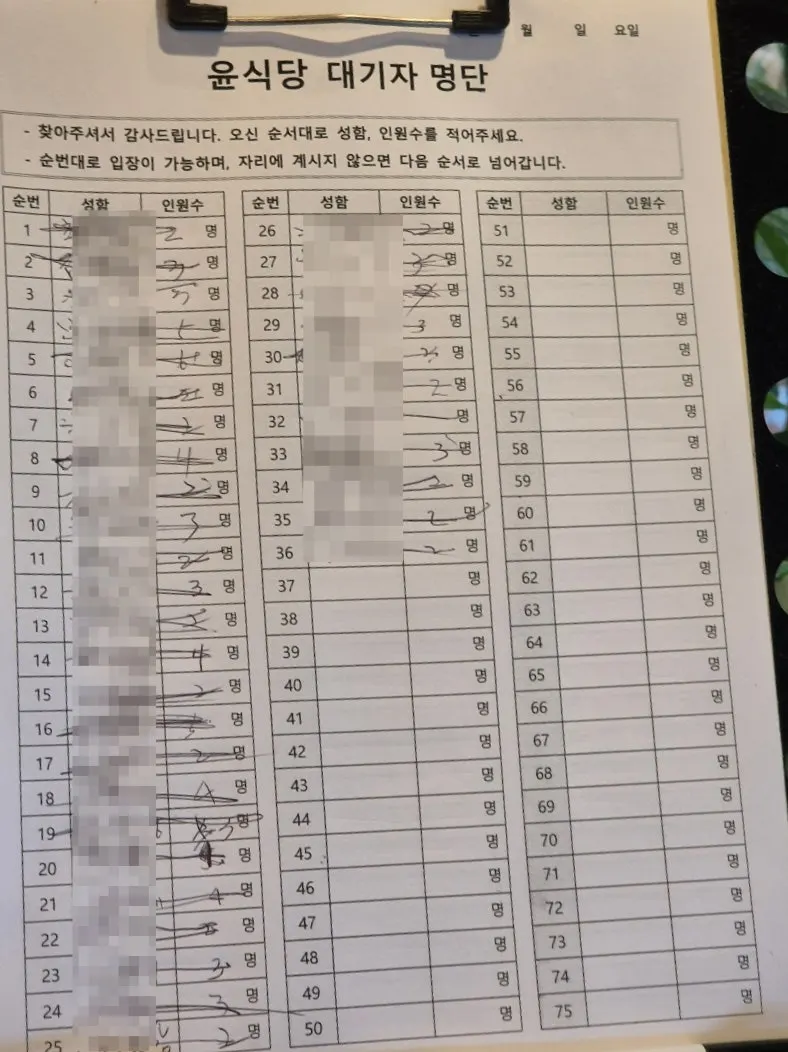 윤식당 내부 테이블과 좌석