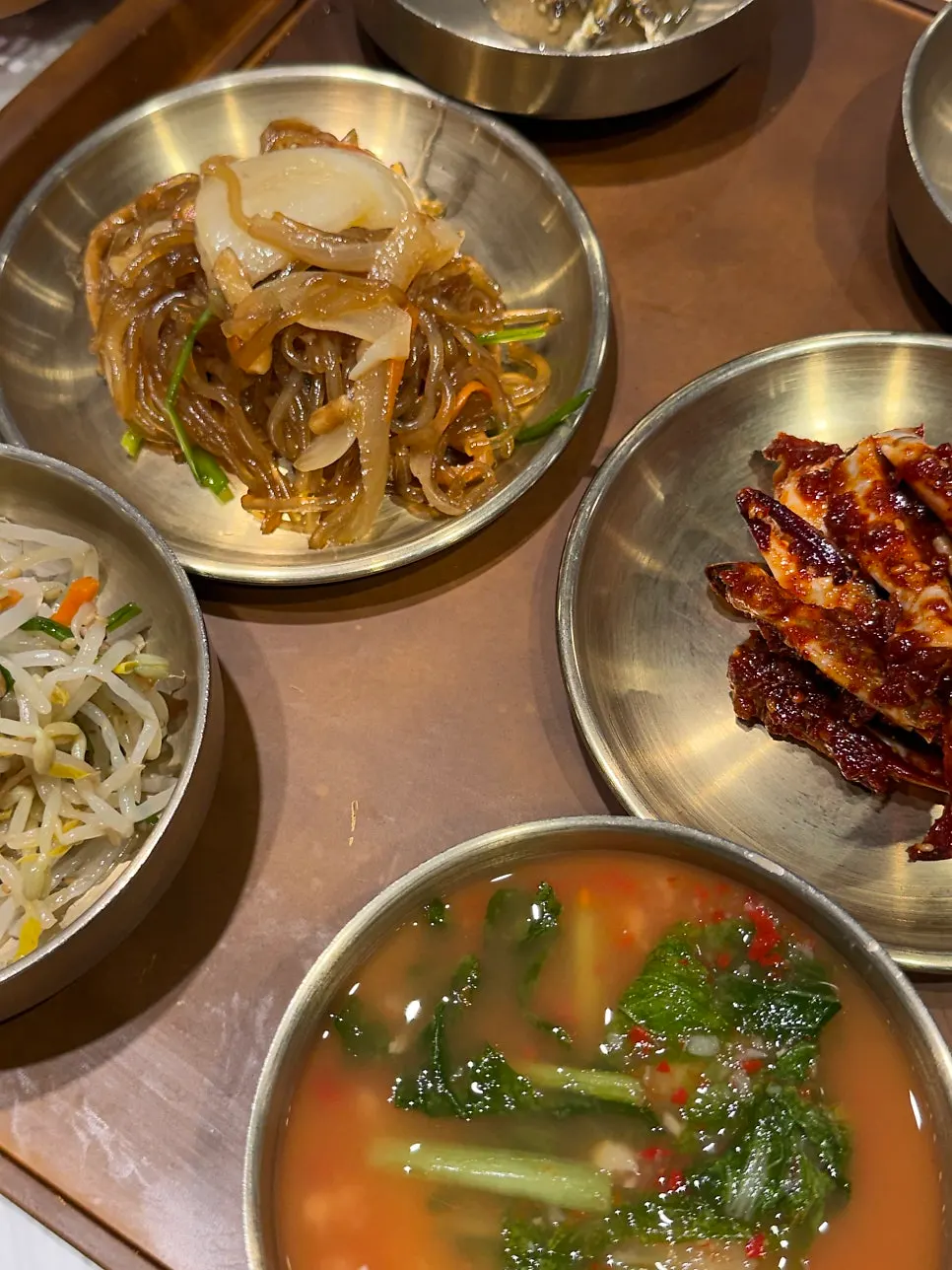 Korean set-meal banchan spread