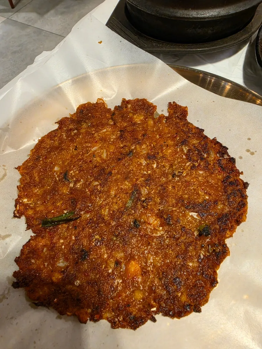 Crisply grilled mackerel