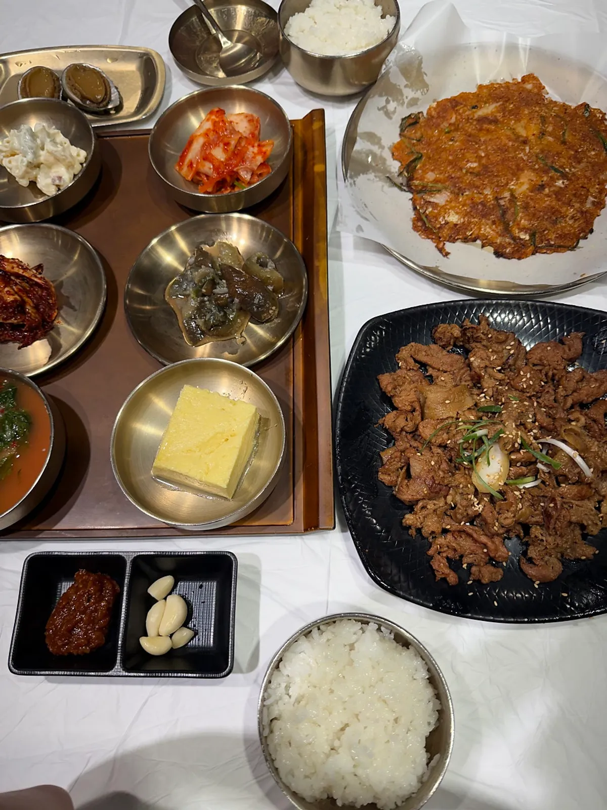 Korean set meal including savory doenjang-jjigae