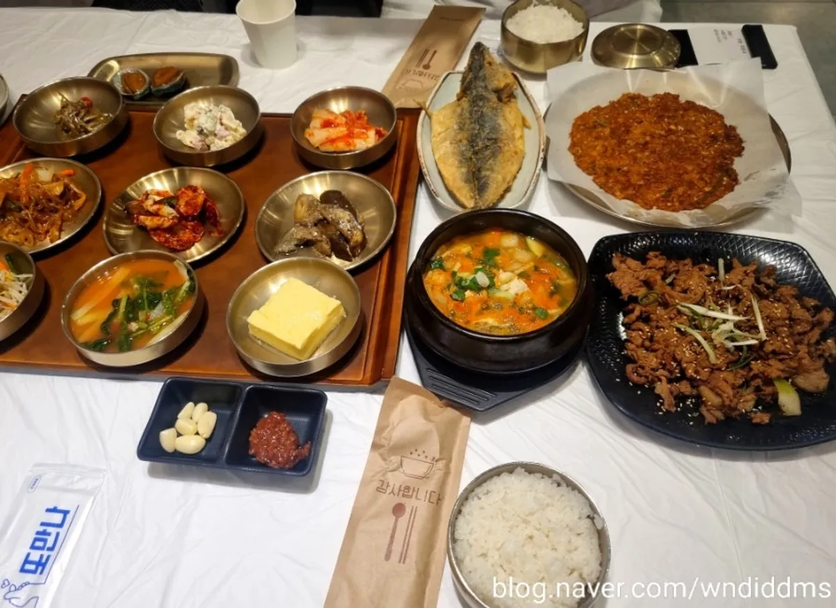 Refilled steamed egg and japchae banchan