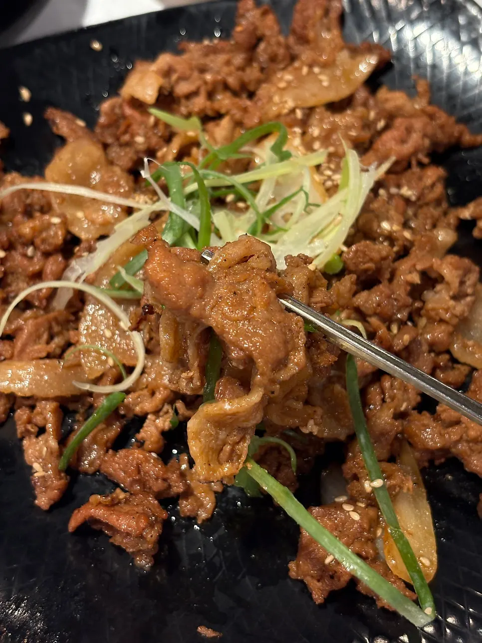 석쇠불고기 접시 클로즈업