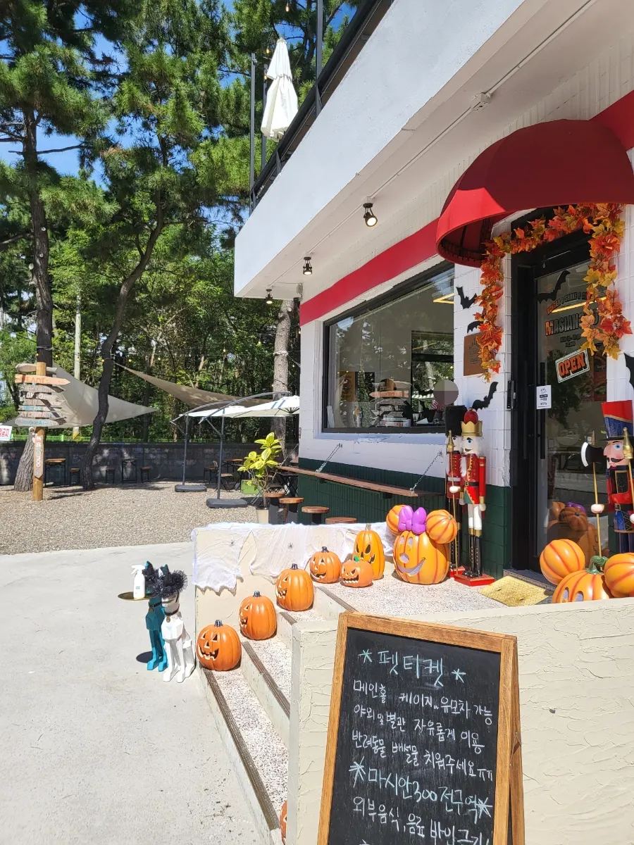 Masian 300 exterior decorated for Halloween