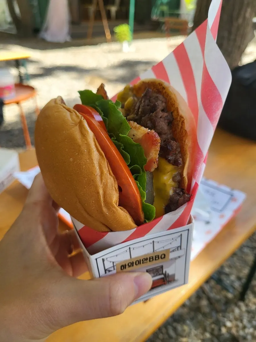 Hawaiian BBQ burger with pineapple