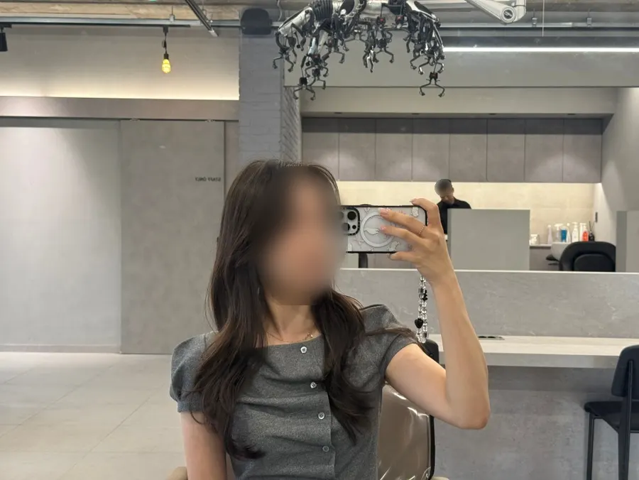 Finished layered cut with a blow-dry