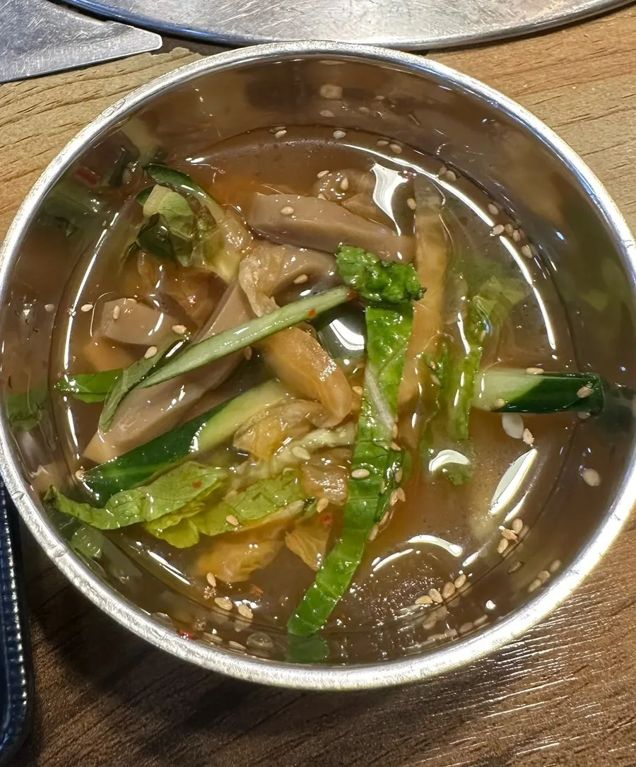 Table setting with wasabi and salted shrimp sauce