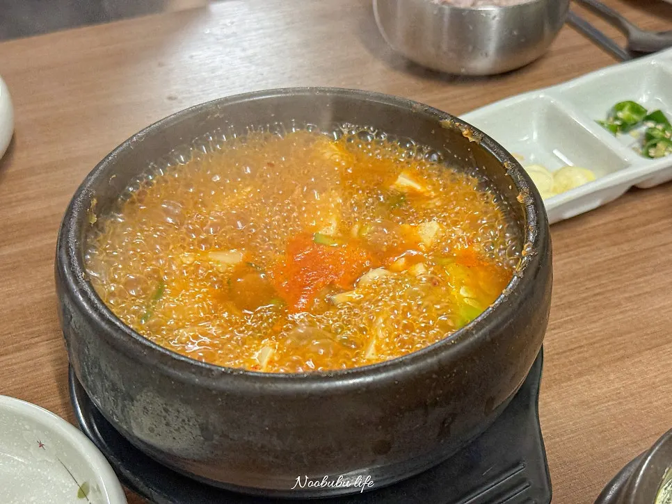 Steamed egg and grandma's doenjang stew ordered together