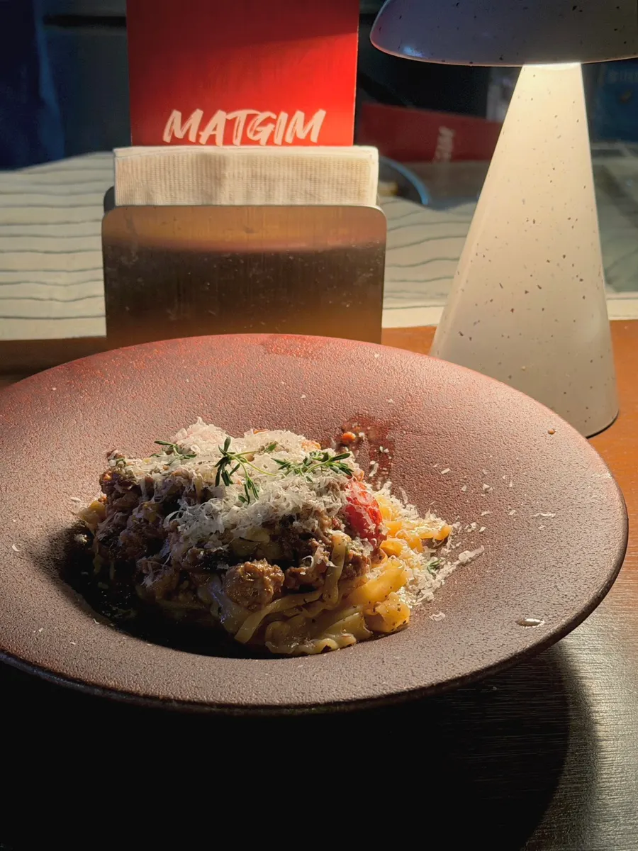 White ragu pasta at Matgim
