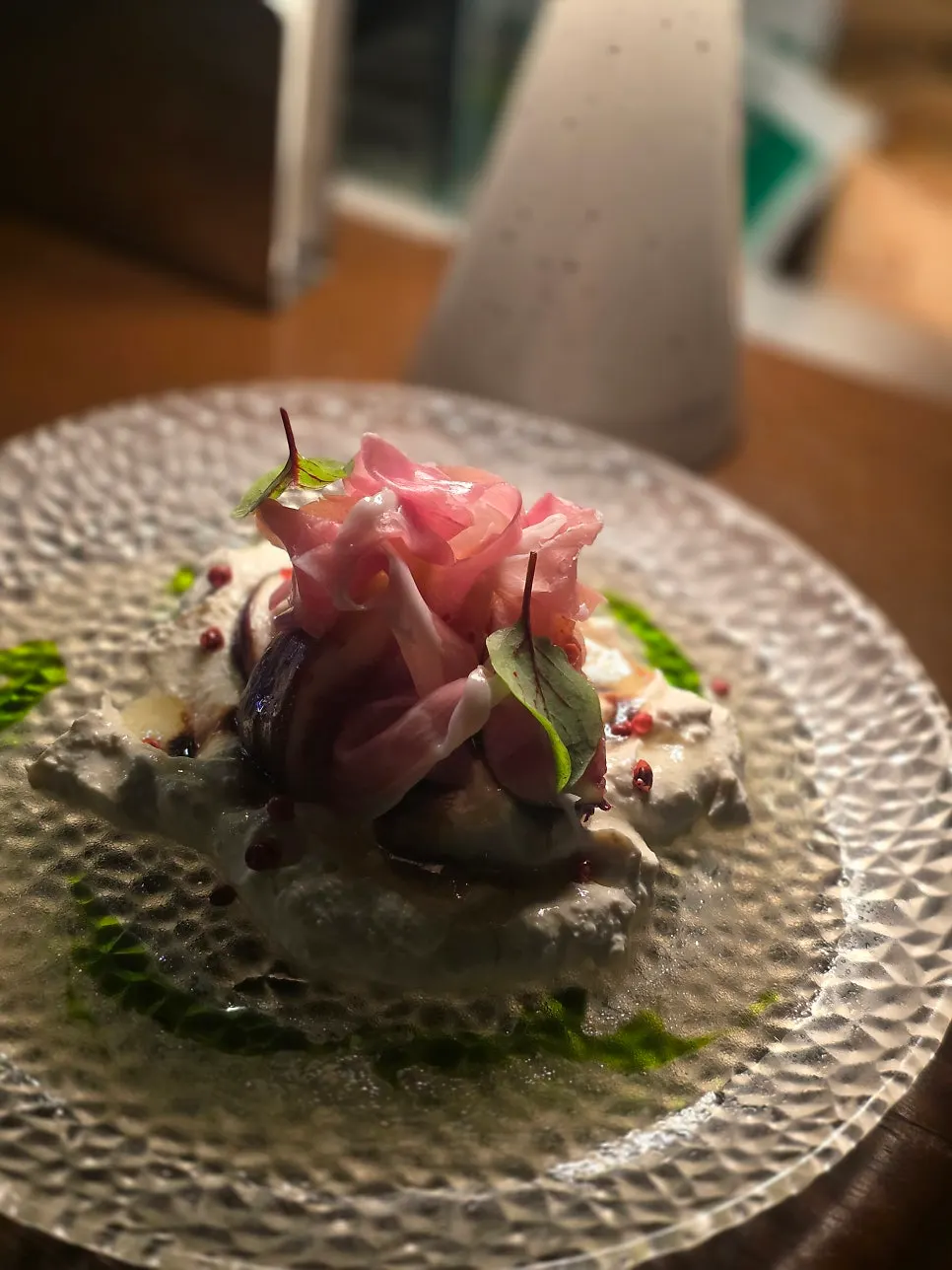 Matgim's first course of fig and tofu cream cheese