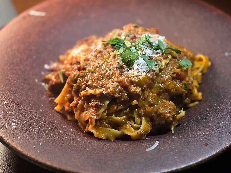 Ragu pasta served as the daily pasta