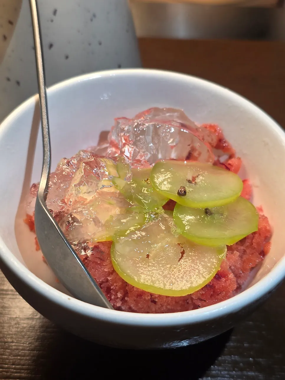 Plum dessert closing out the course on a refreshing note