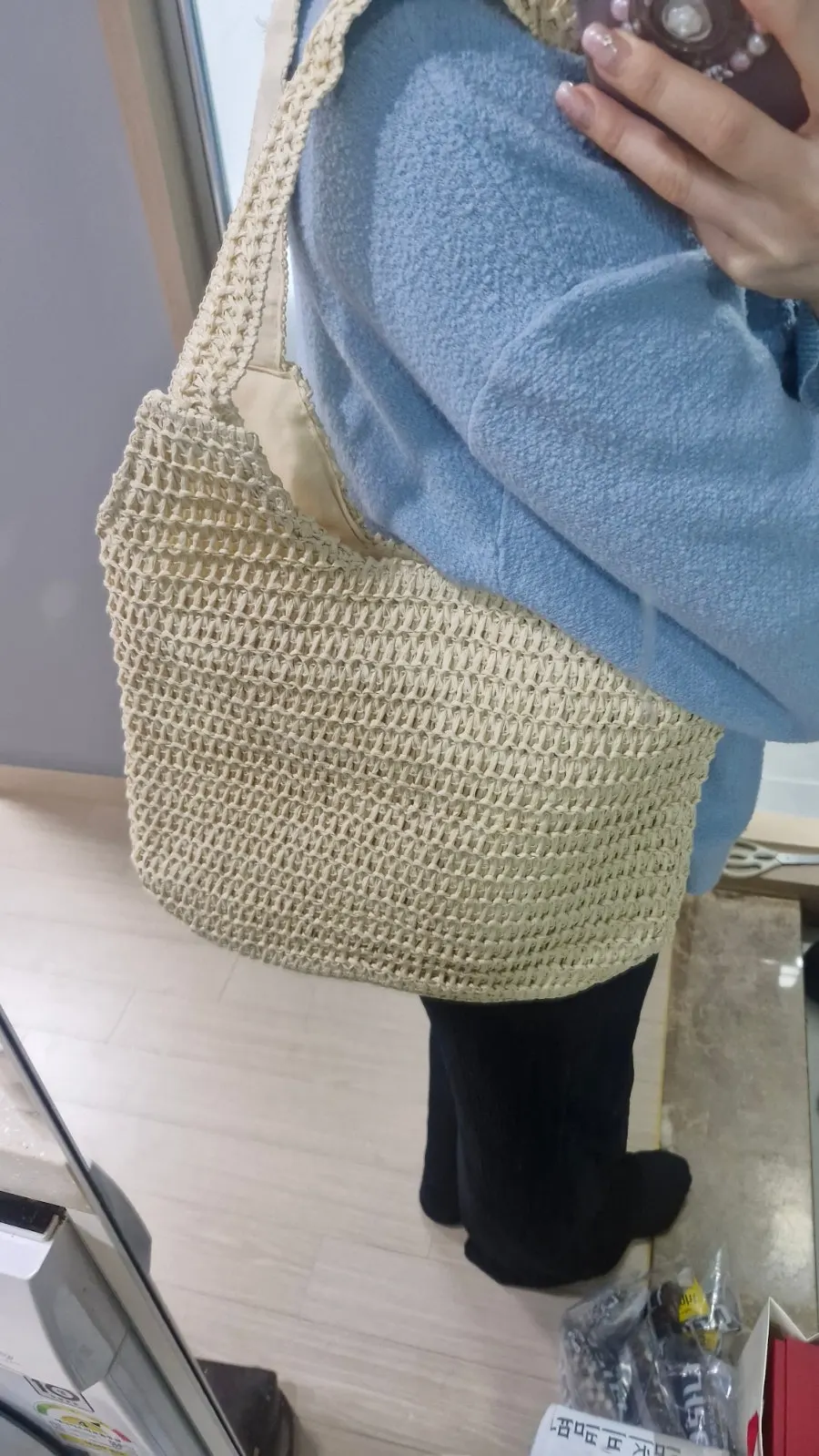 Meda Bag summer bag with natural net weaving