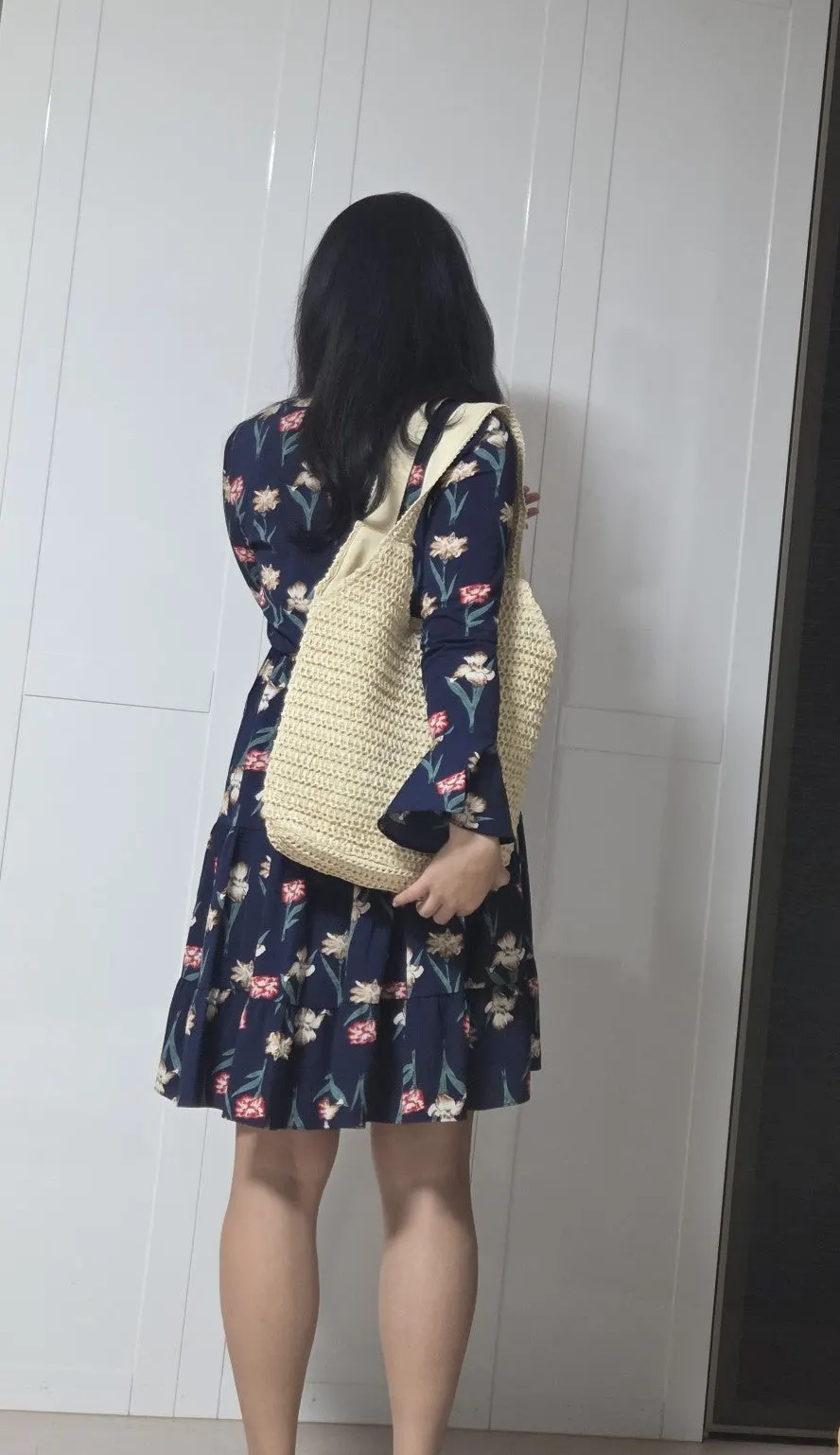 Meda Bag rattan bag styled with a summer dress