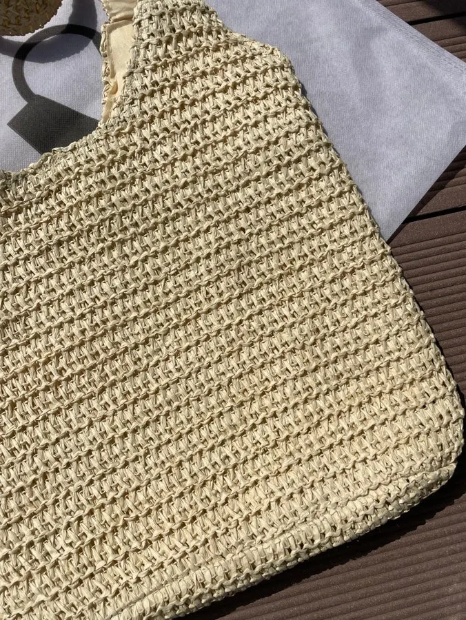 Exterior of the Meda Bag rattan bag on first receiving it