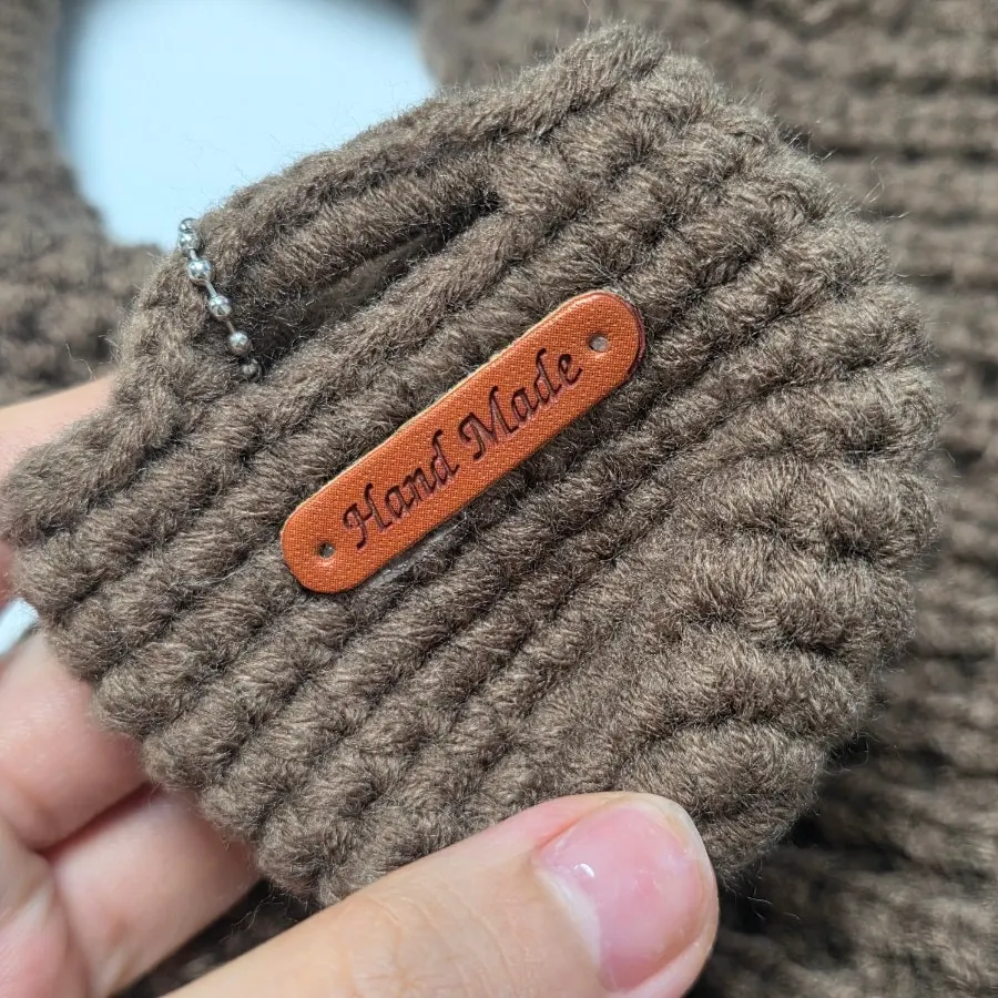 Knit texture of the brown Meda Bag Mini Tote Bag