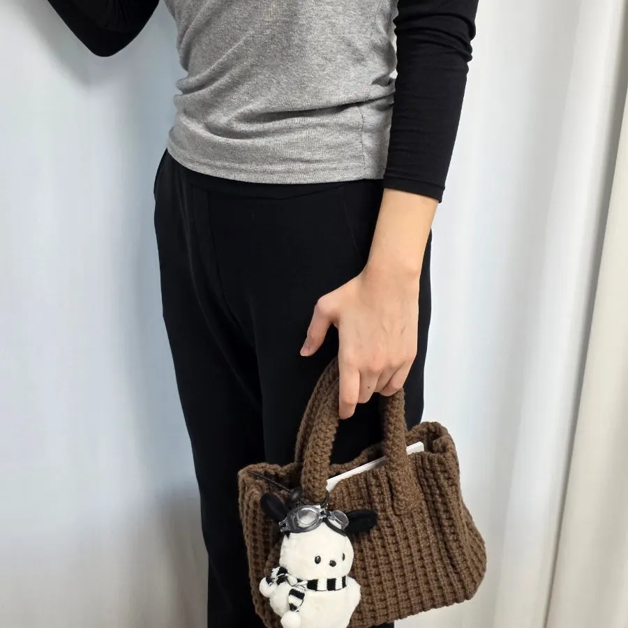 Meda Bag knit bag styled for a winter outing