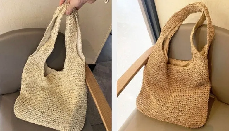 Large sparkly earrings received with the rattan bag