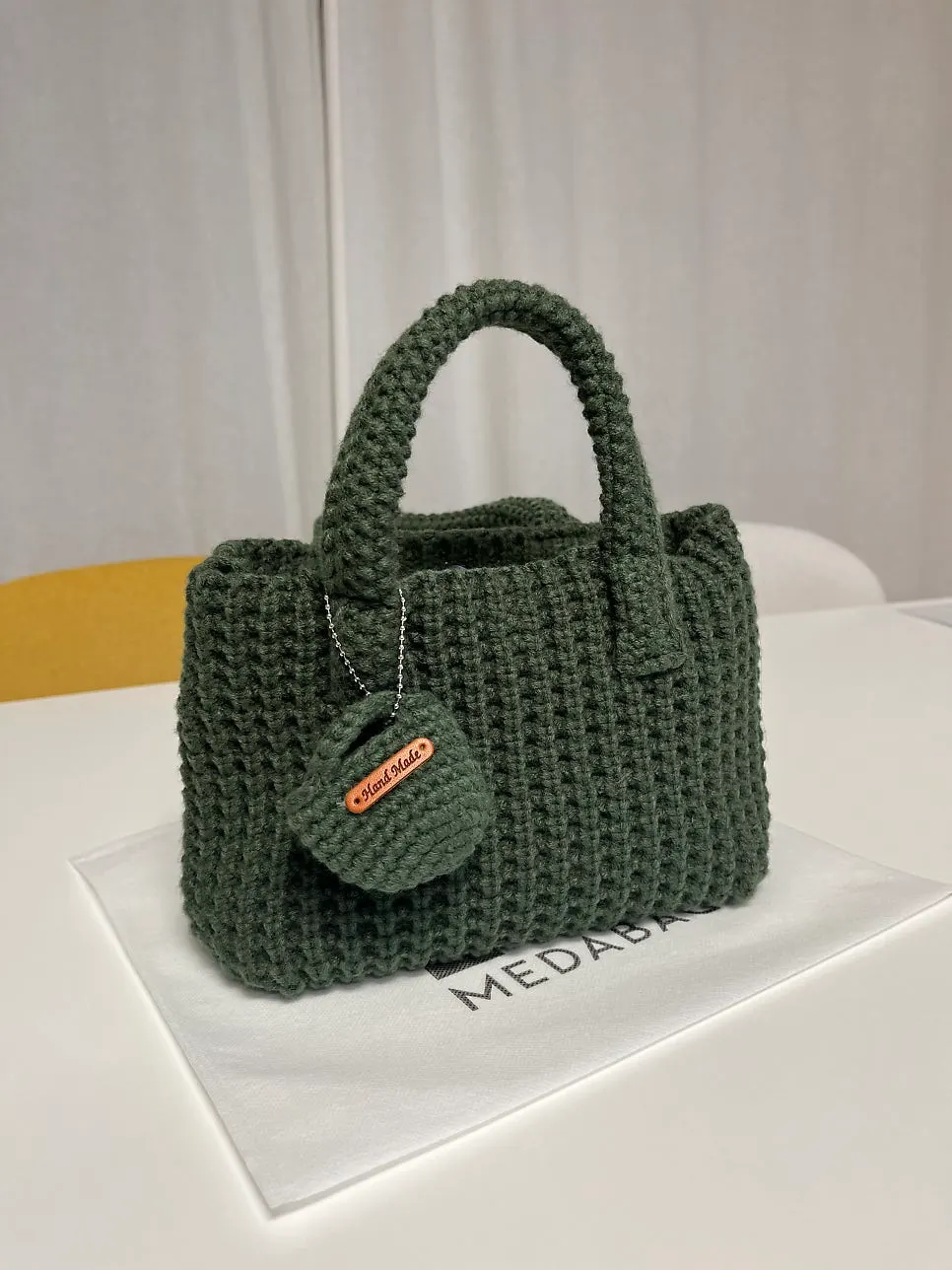 Dust bag and crochet mini tote bag