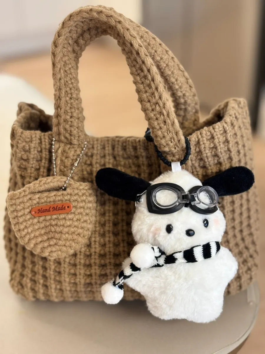 Mini tote bag holding personal belongings