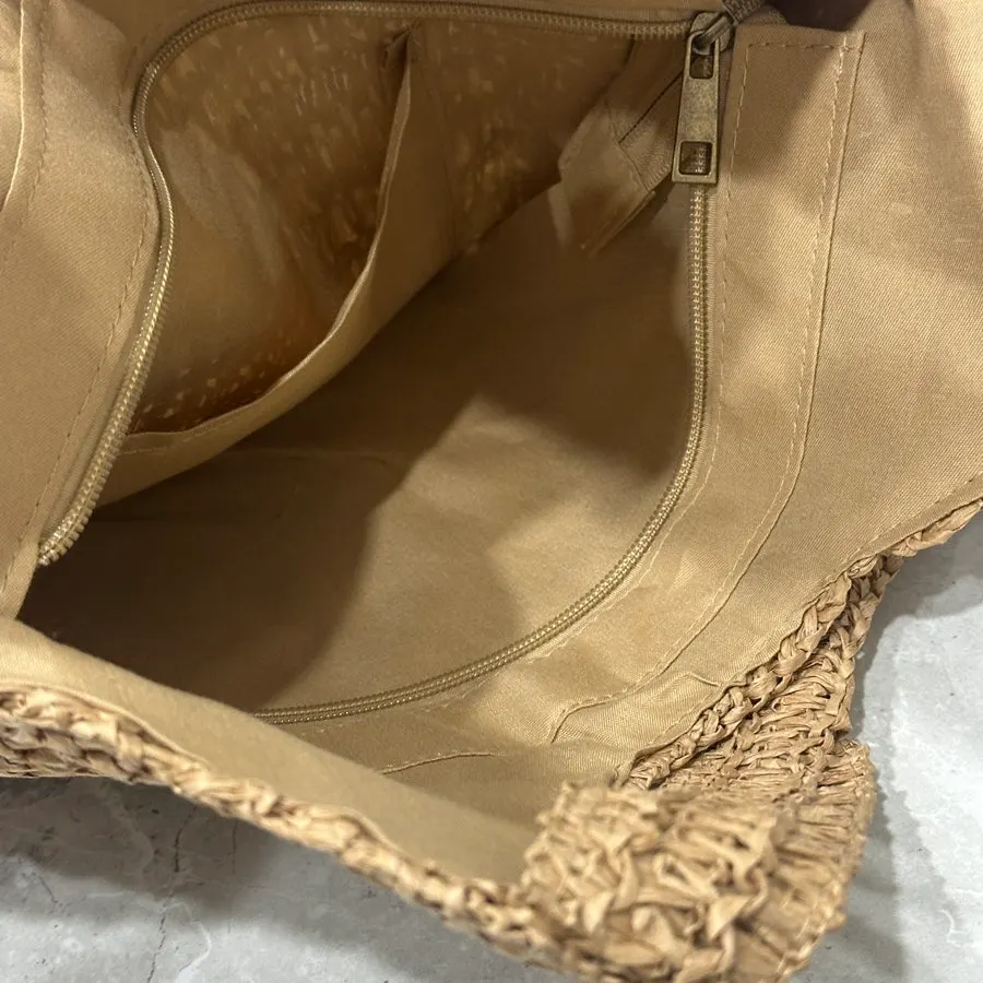 Lightweight Meda Bag rattan shoulder bag worn on the shoulder