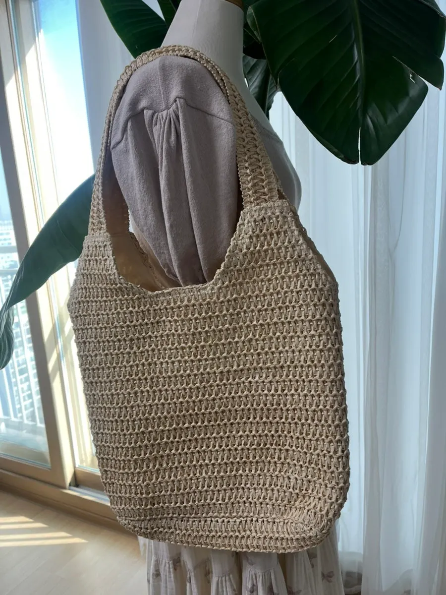 Meda Bag used as a photo prop with handmade clothes