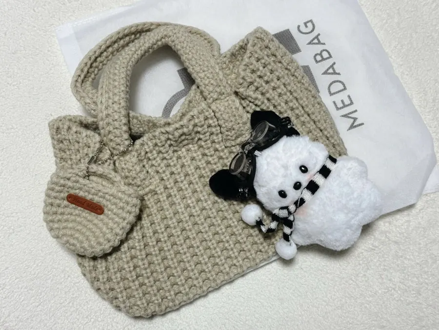 Tightly woven knit dot bag