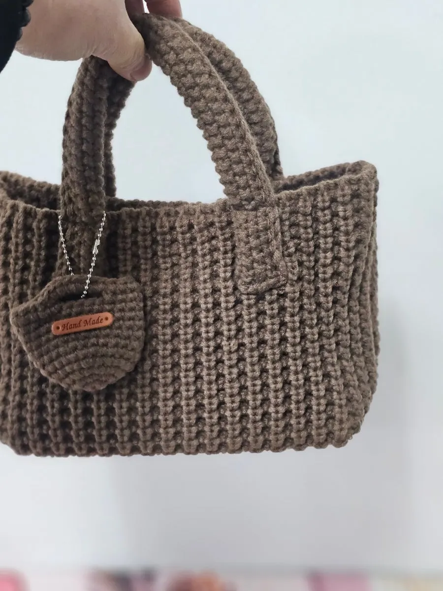 Meda Bag Mini Tote Bag with a subtle knit pattern