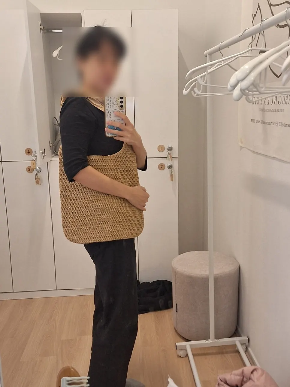 Meda Bag Rattan Shoulder Bag worn over the shoulder