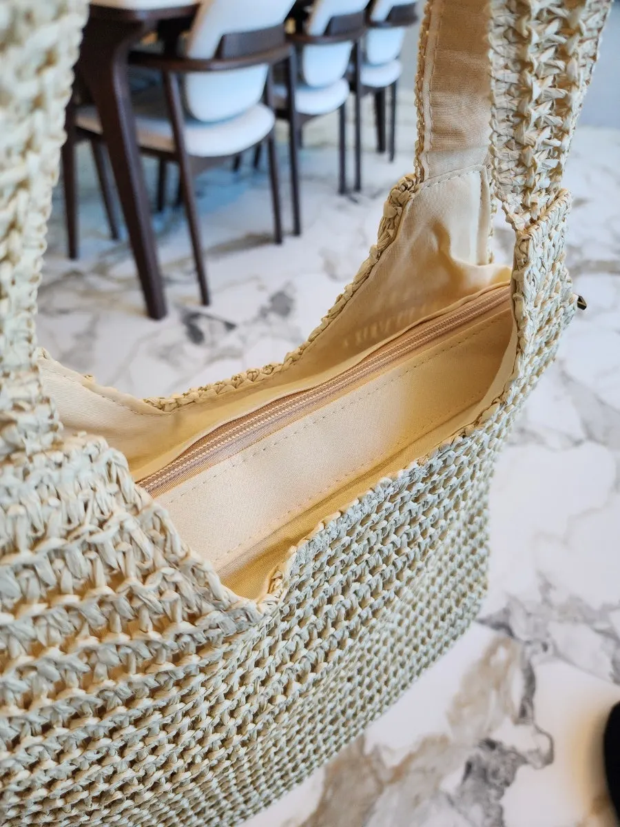 Meda Bag rattan shoulder bag with an inner pocket