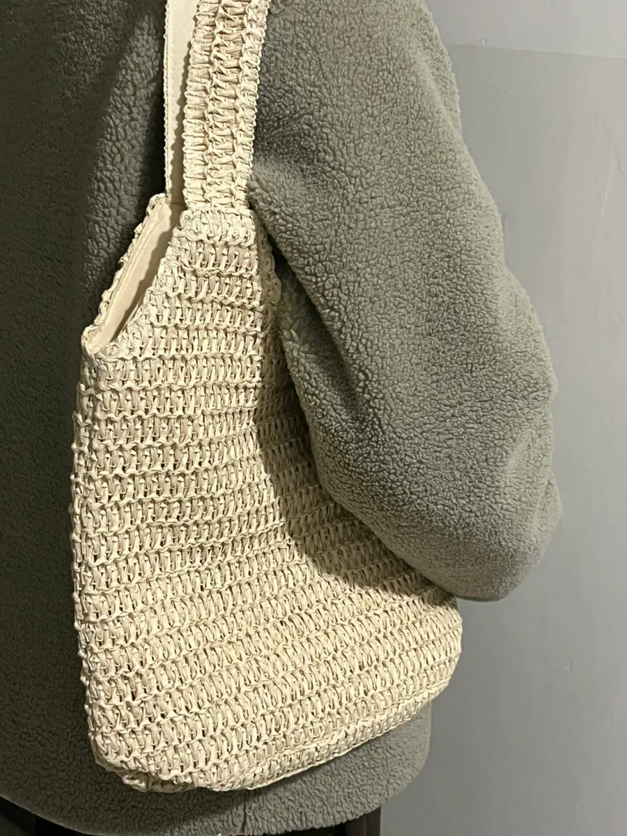 Bag whose sturdy weave helps hold its shape