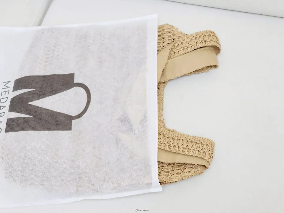 Brown Meda Bag rattan bag tried in person