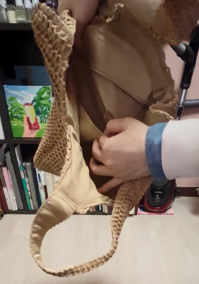 Light brown Meda Bag woven shoulder bag