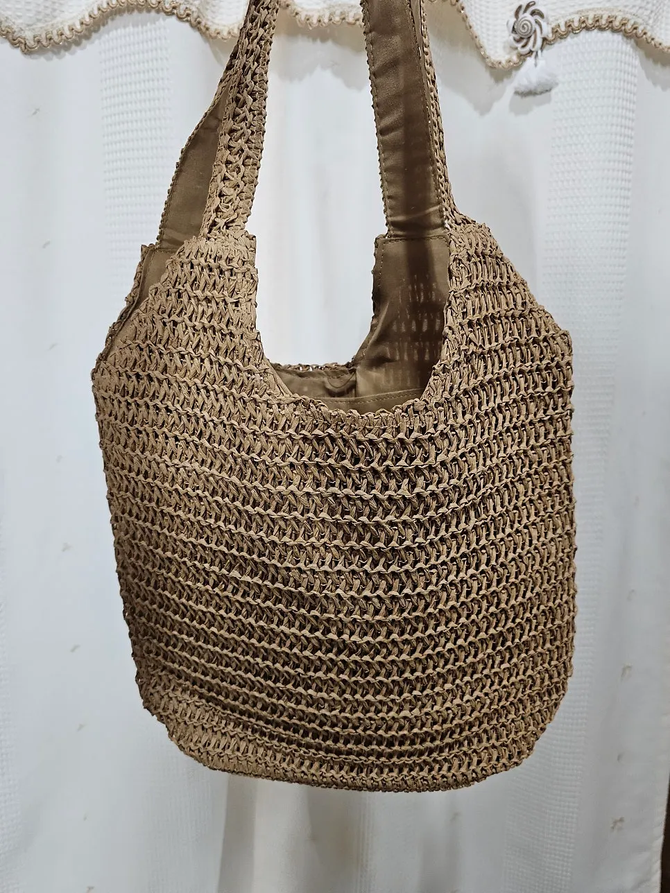 Meda Bag rattan shoulder bag worn on the shoulder