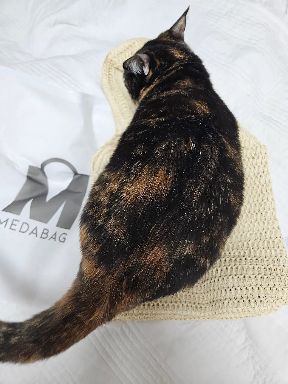 Rattan shoulder bag with a structured base