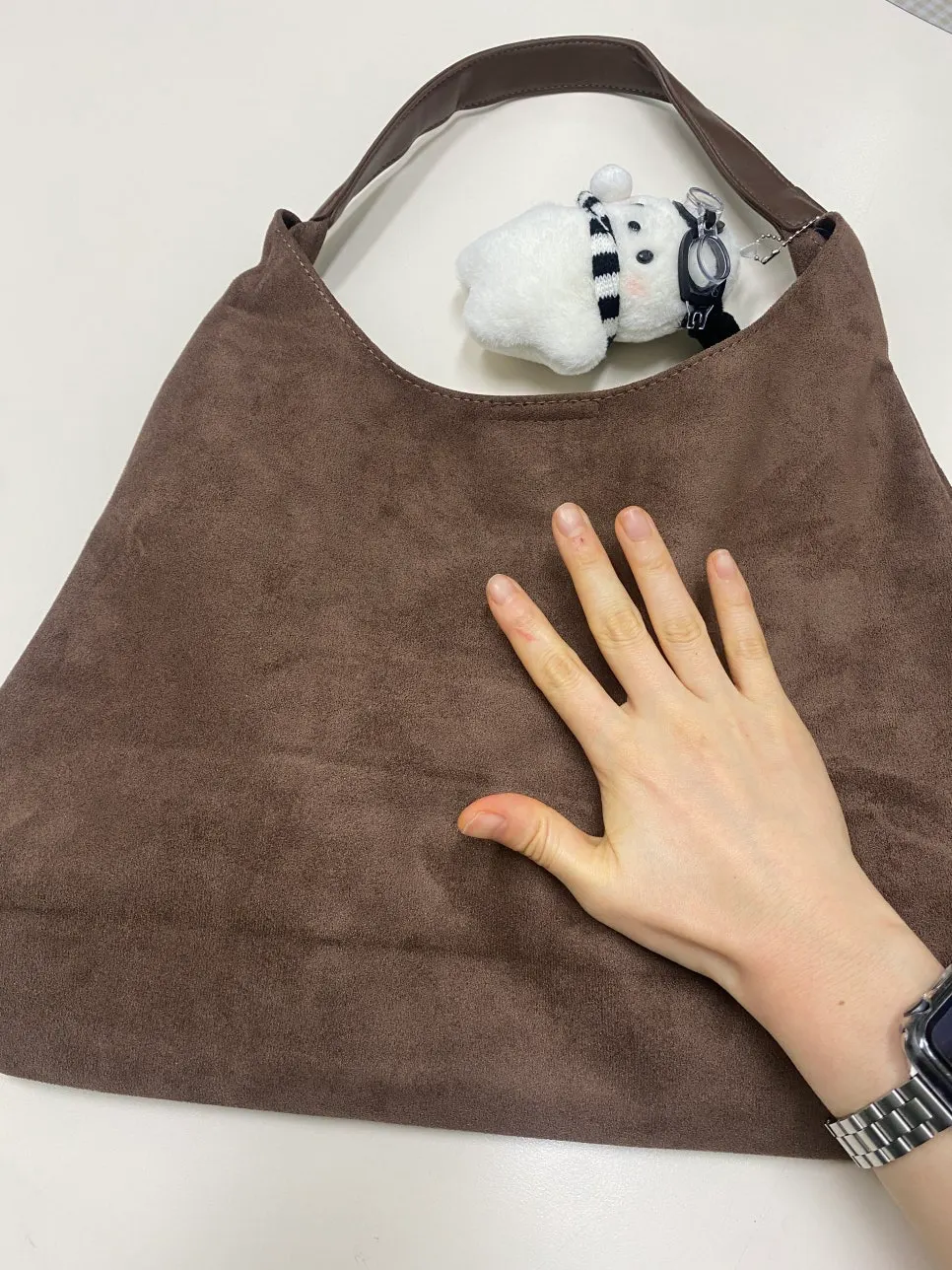 Black polyester lining inside the Meda Bag pouch