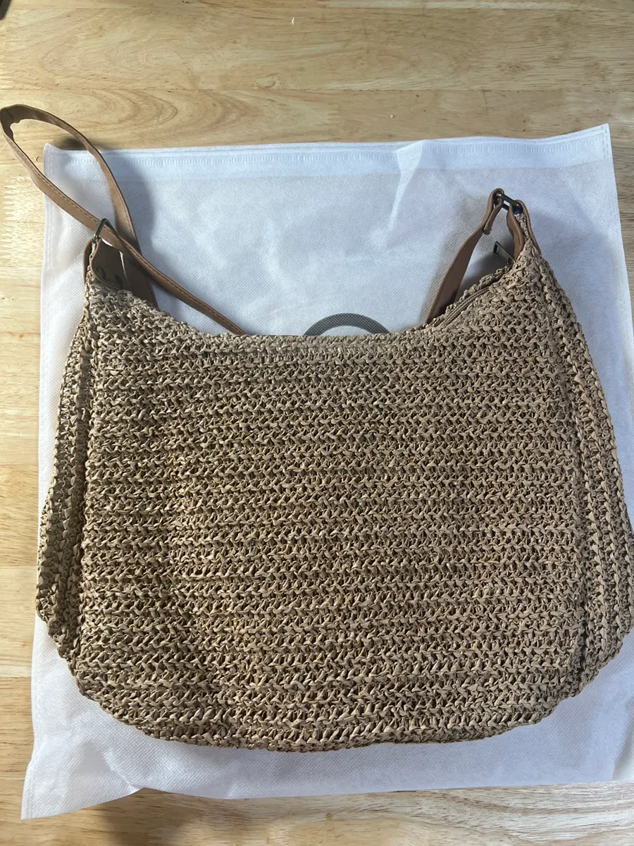 Brown Meda Bag straw crossbody bag design