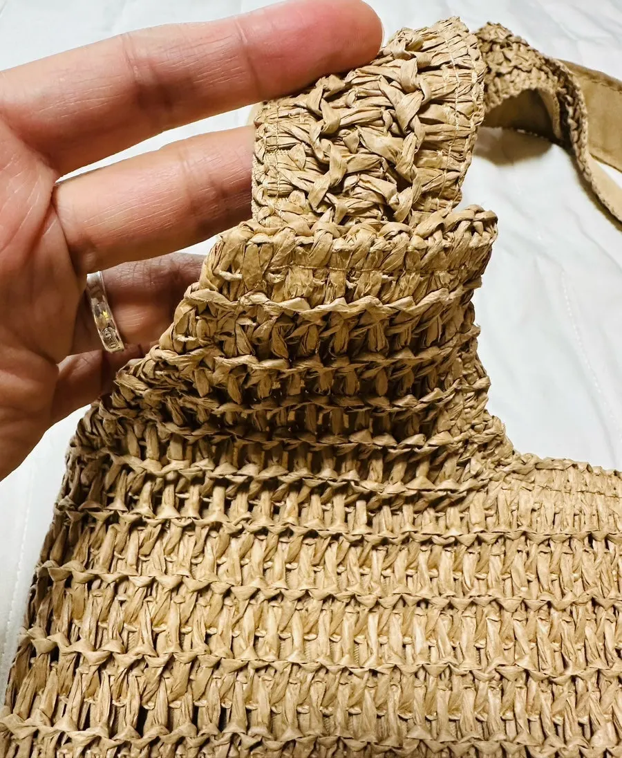 Interior space of the rattan shoulder bag