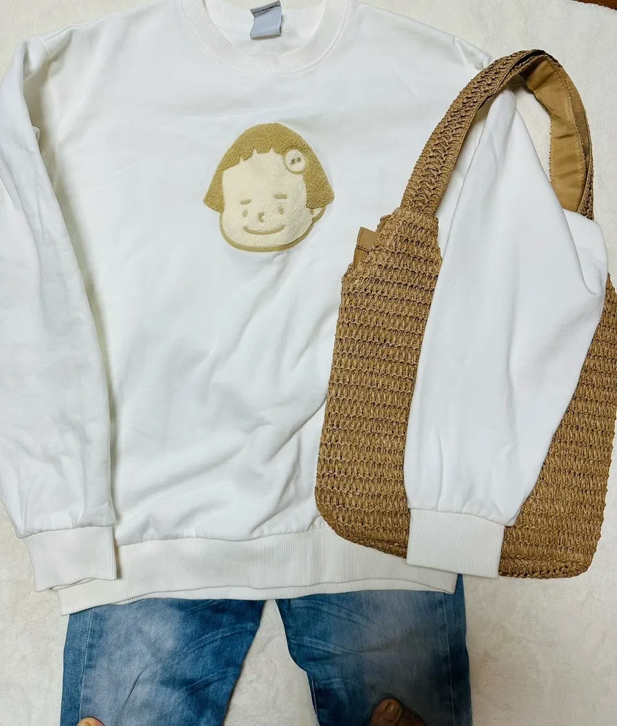 Natural-colored rattan shoulder bag
