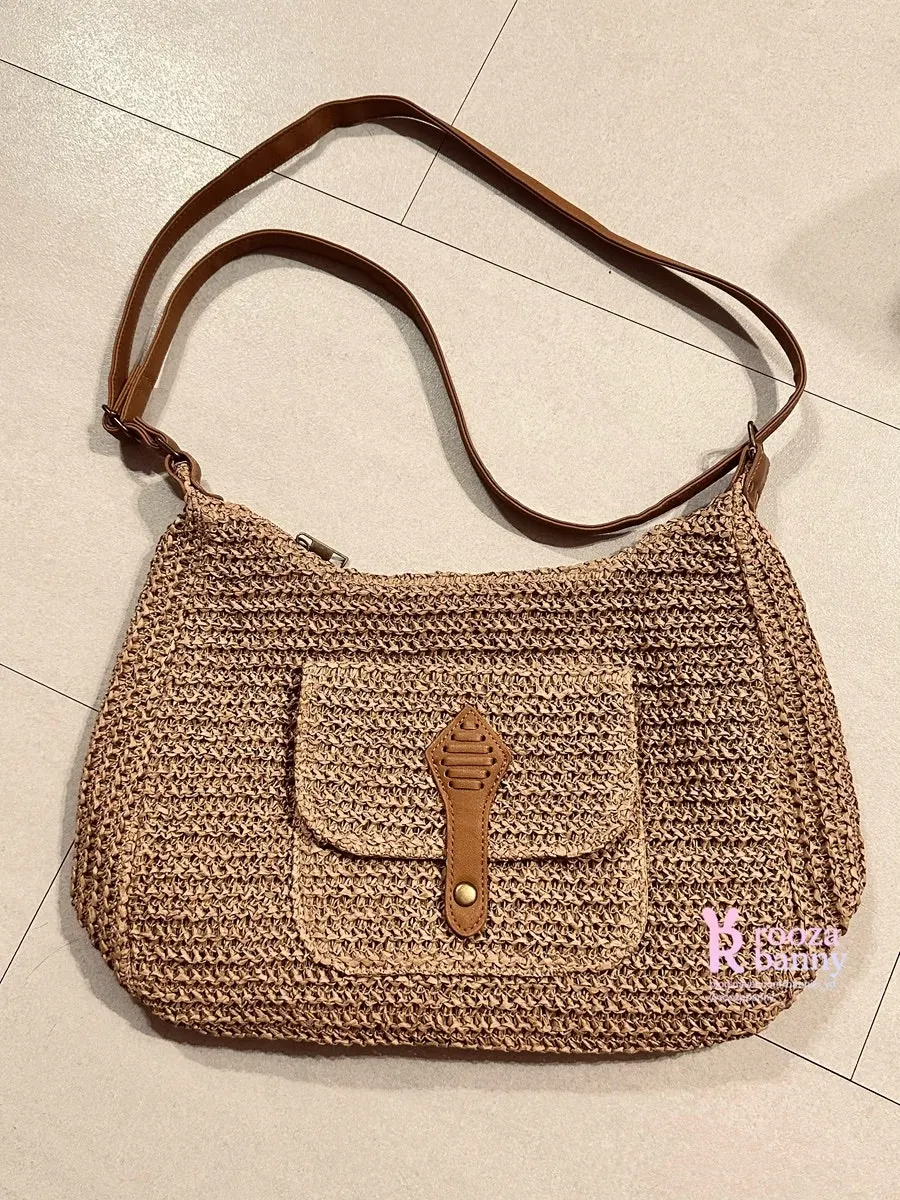 Medabag woven rattan crossbody bag carried often in summer