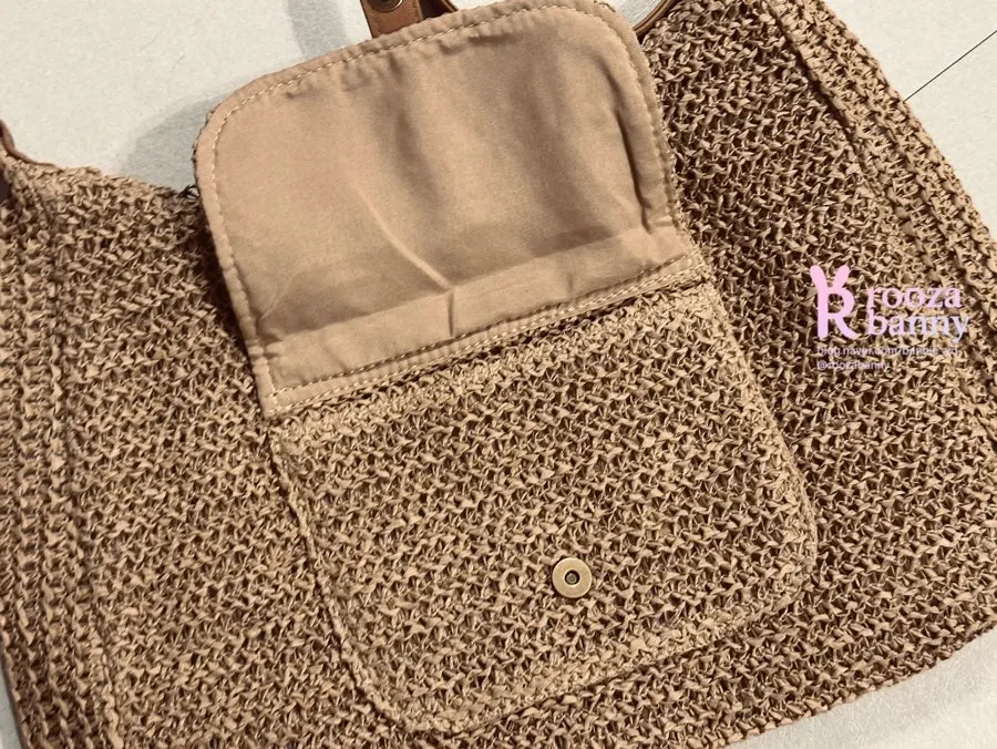 Rattan bag pocket for frequently used belongings