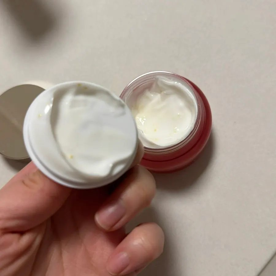 Holding the cream product while out