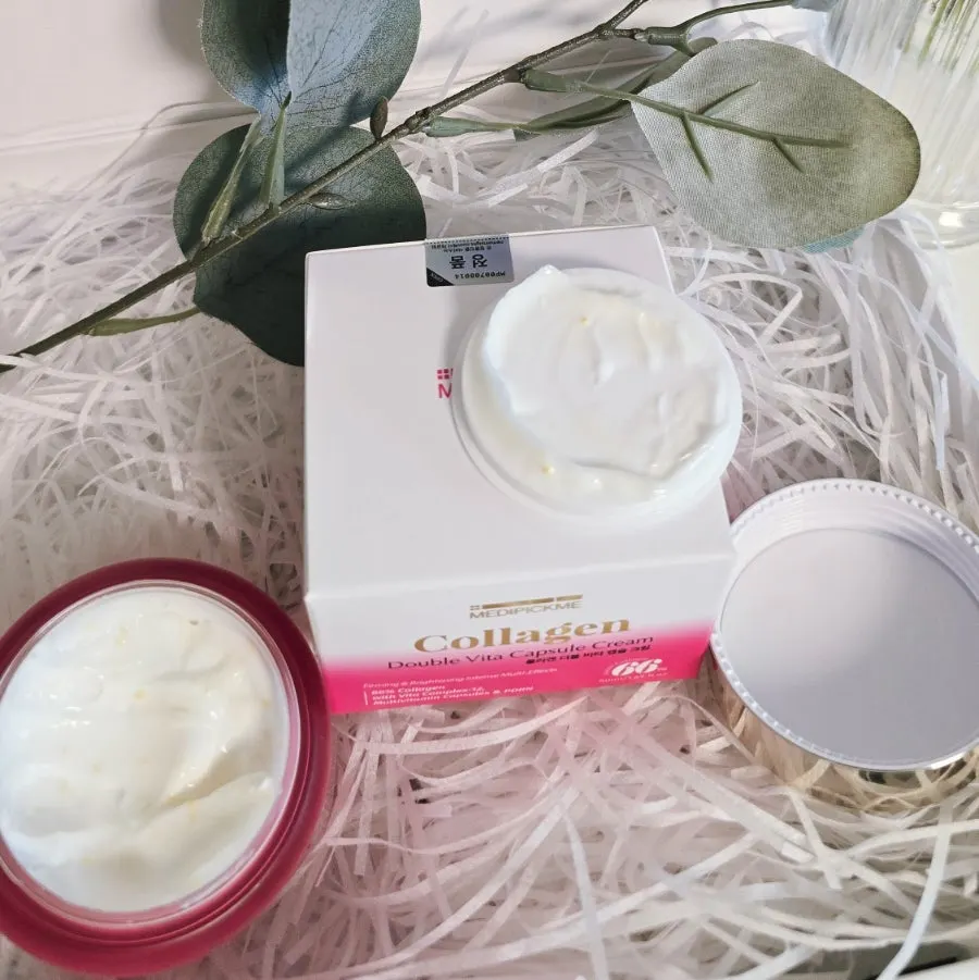 Collagen cream applied on the back of a hand