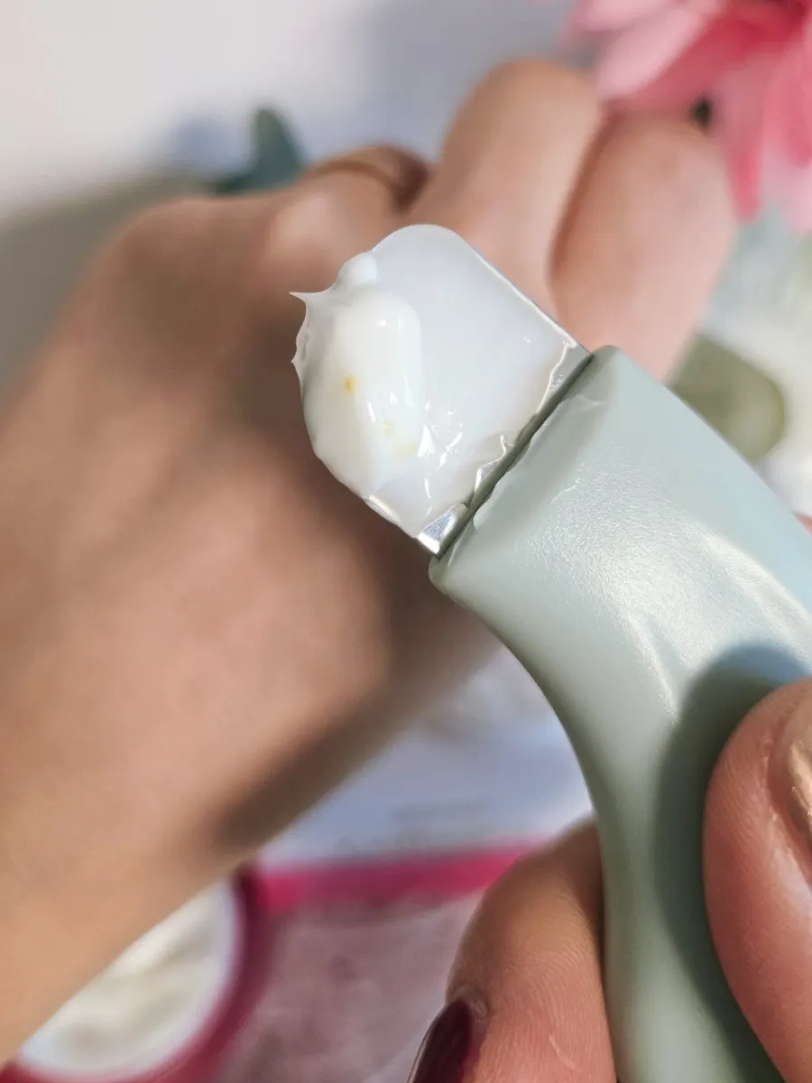 Applying cream across the skin