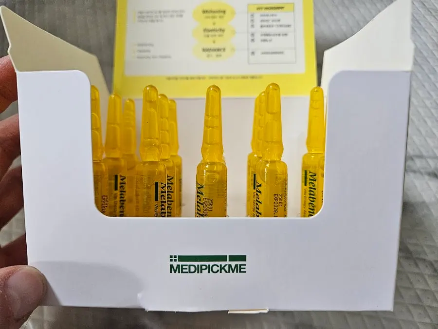 Applying the ampoule to skin