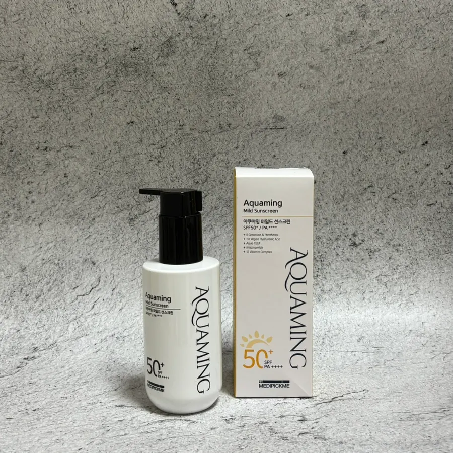 Unboxing shot of the 150ml Aquaming Mild Sunscreen