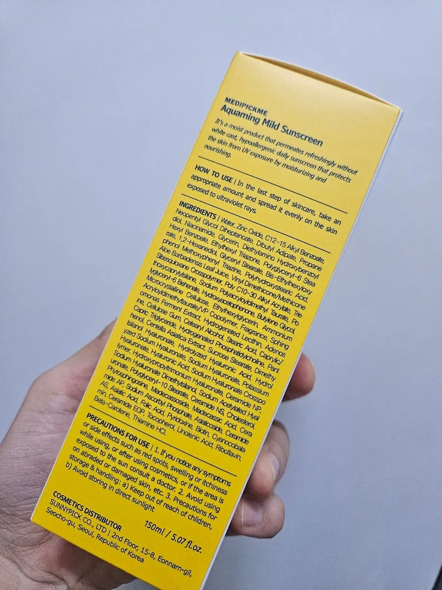Sunscreen tube with ingredient description text