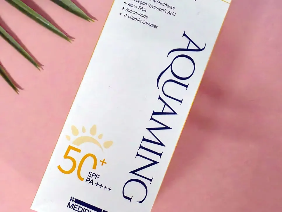 Checking the sunscreen's ingredient list