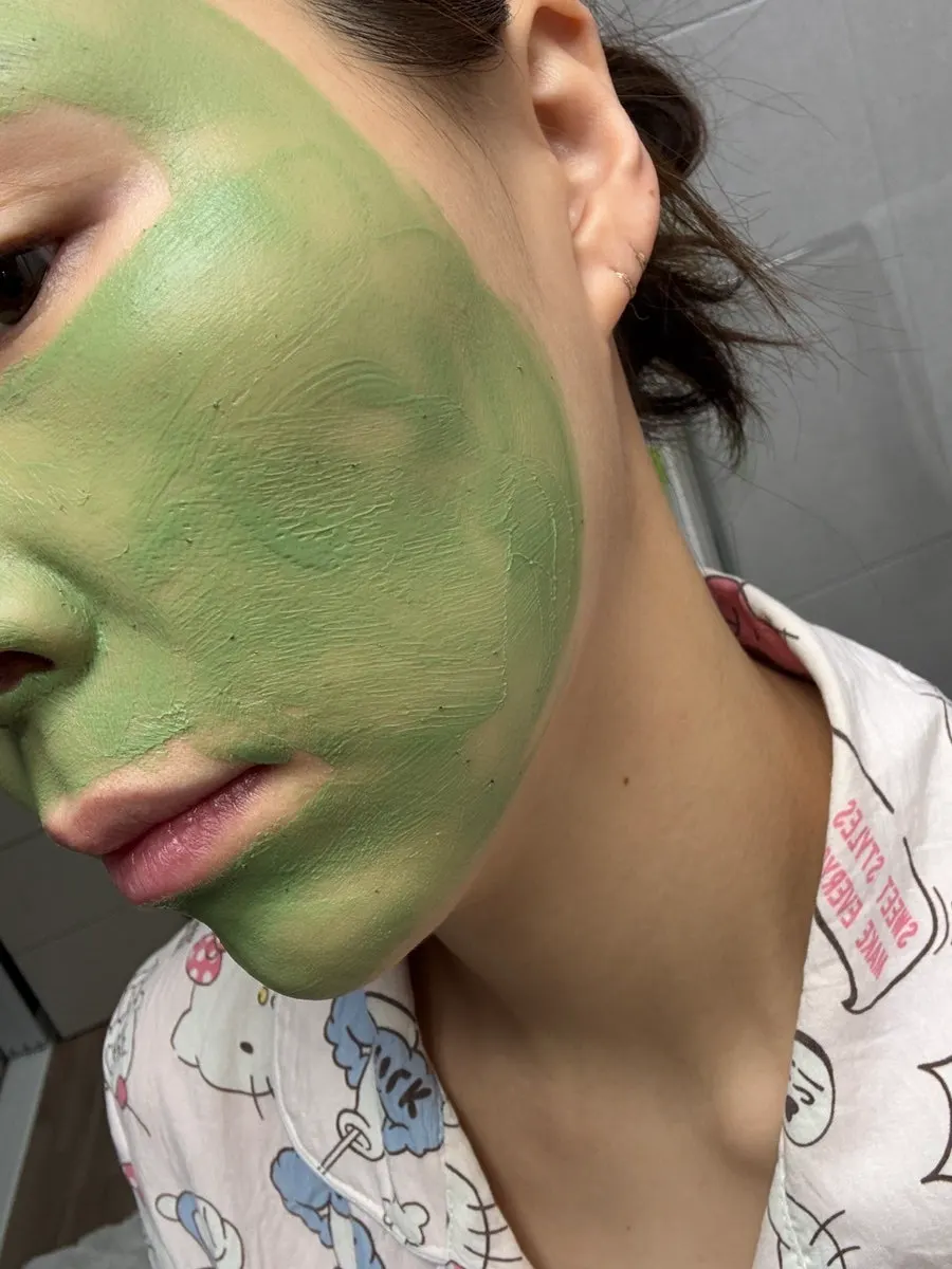 Skin while using the mask