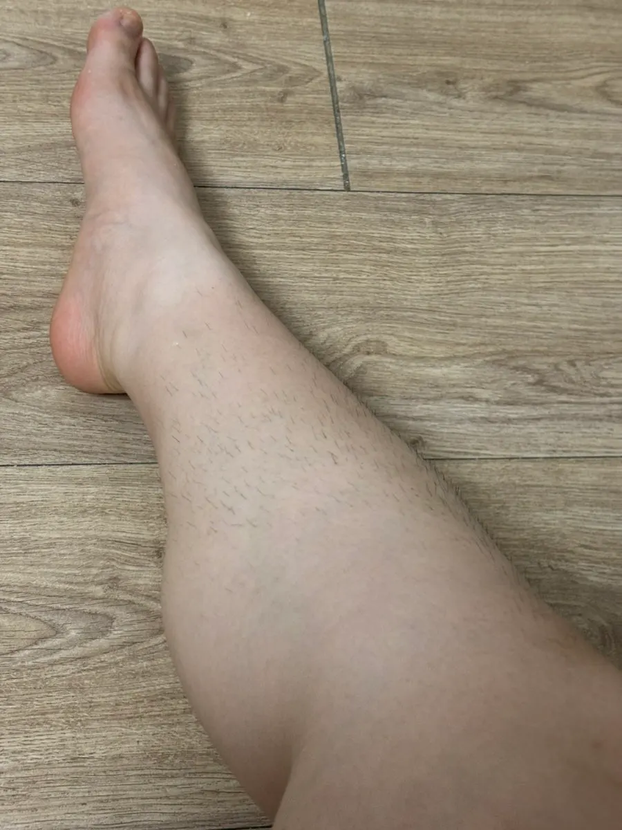 Close-up of bristly leg hair